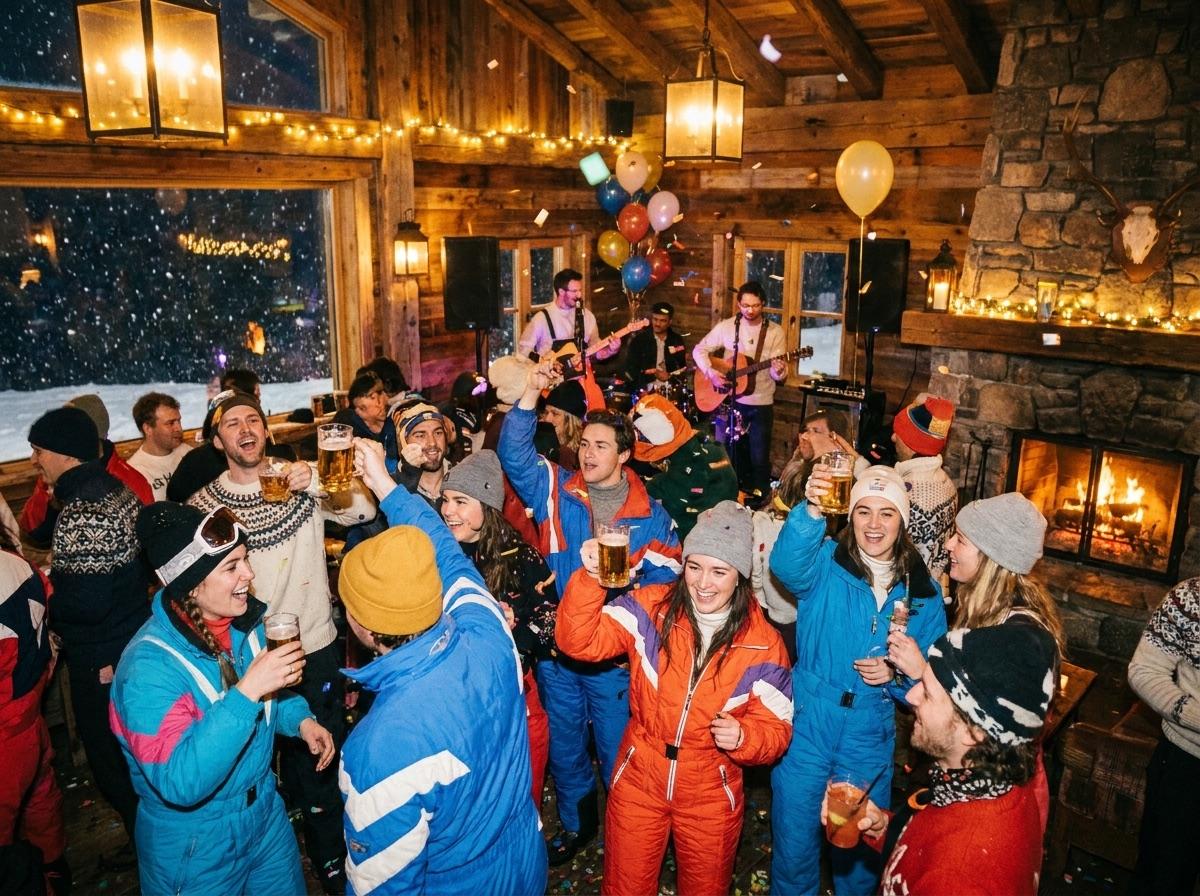 Feest in een gezellige après-ski bar